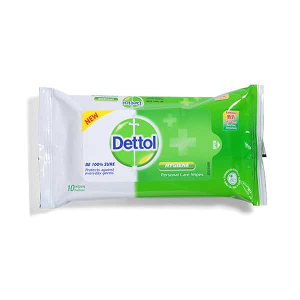 دستمال مرطوب آنتی باکتریال اورجینال دتول ۱۰ برگ Dettol