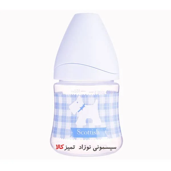 شیشه شیر طلق 150 میل پیچازی آبی سوآوینکس
