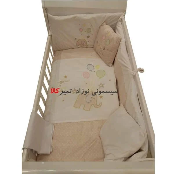سرویس خواب مخمل ۹ تکه کرم گیلی بی بی