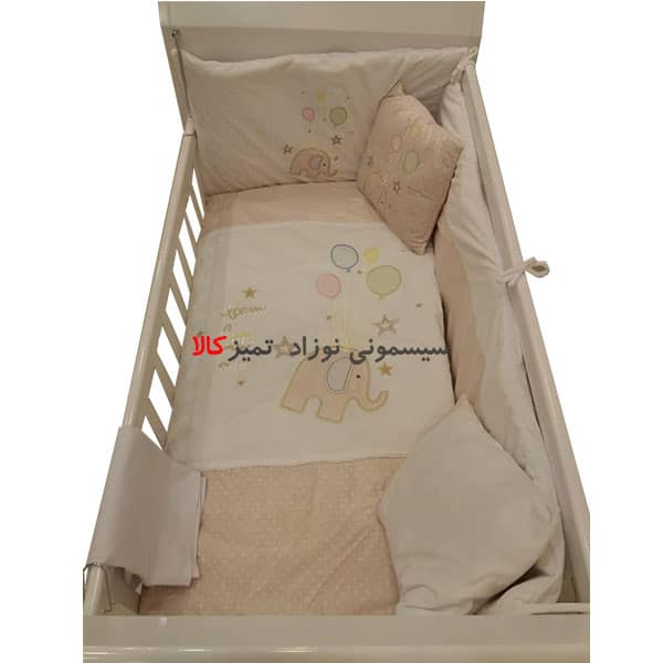 سرویس خواب مخمل ۹ تکه کرم گیلی بی بی
