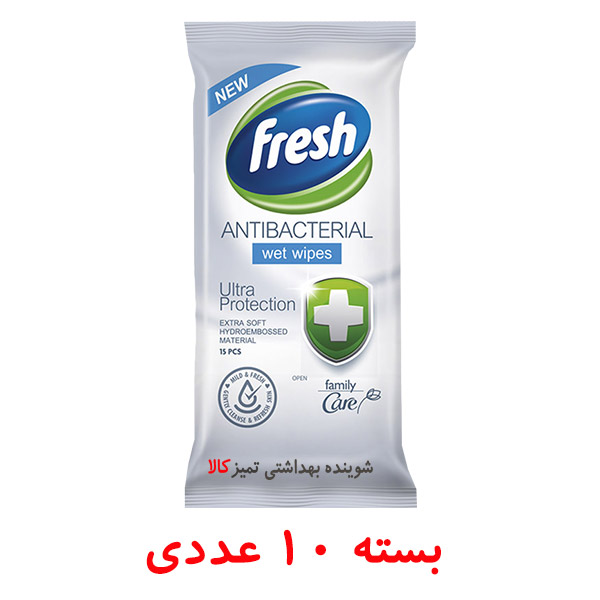 دستمال مرطوب آنتی باکتریال 10عددی فرش